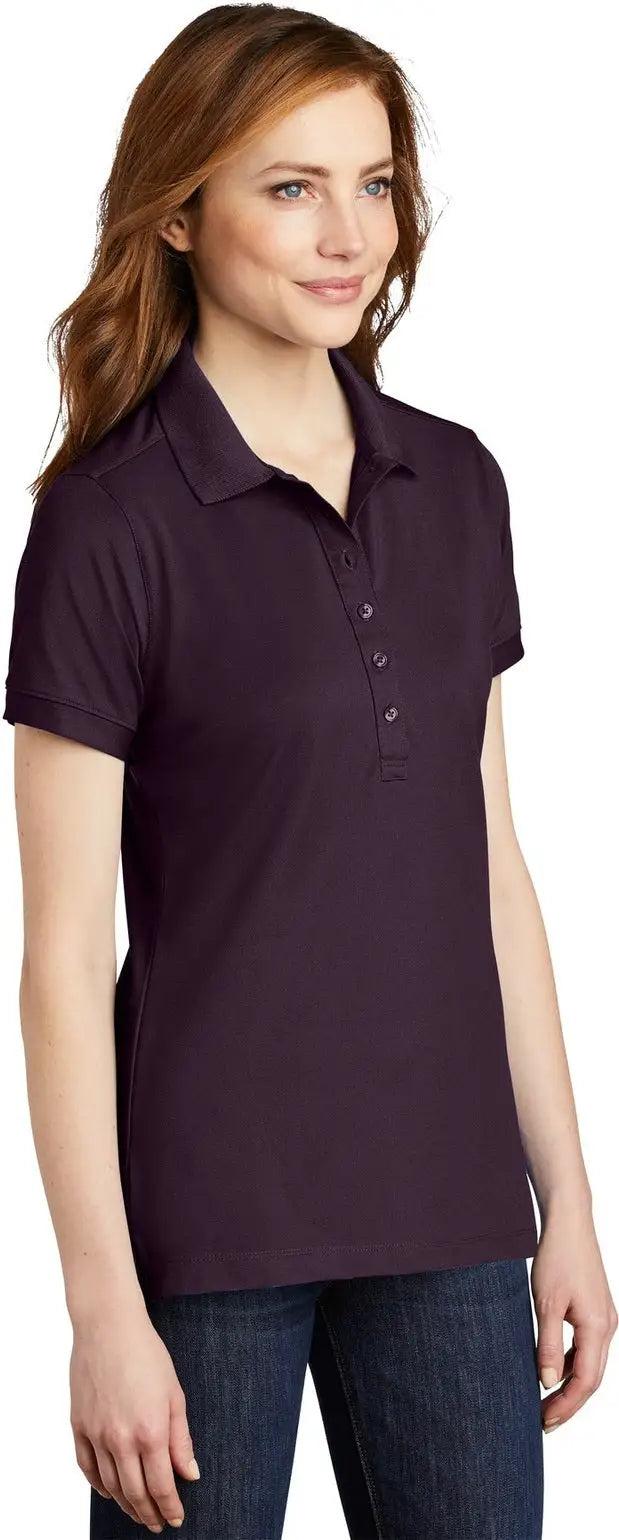 Port Authority L555 Women’s Stretch Pique Polo - Aubergine Purple
