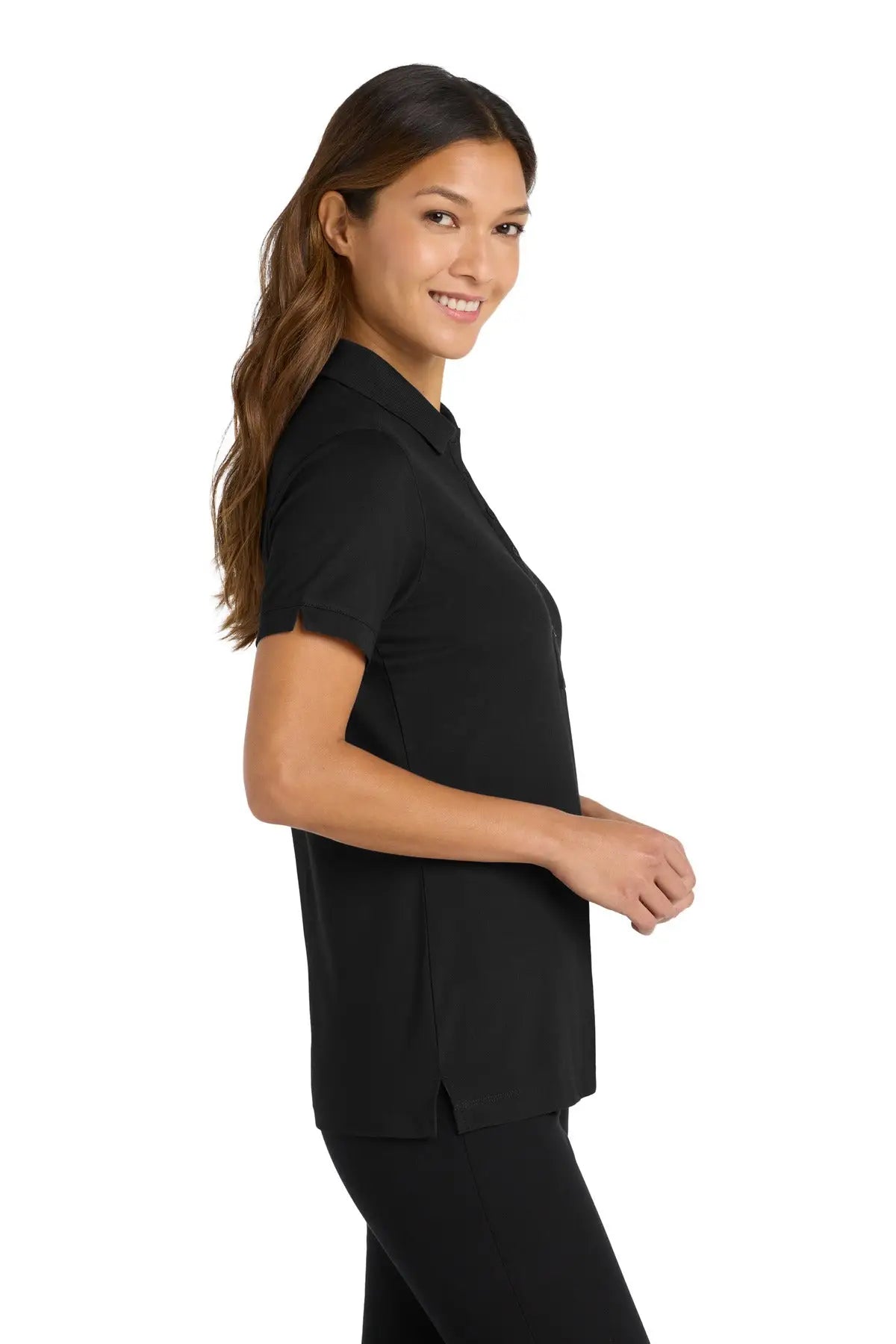 Port Authority L555 Women’s Stretch Pique Polo - Black