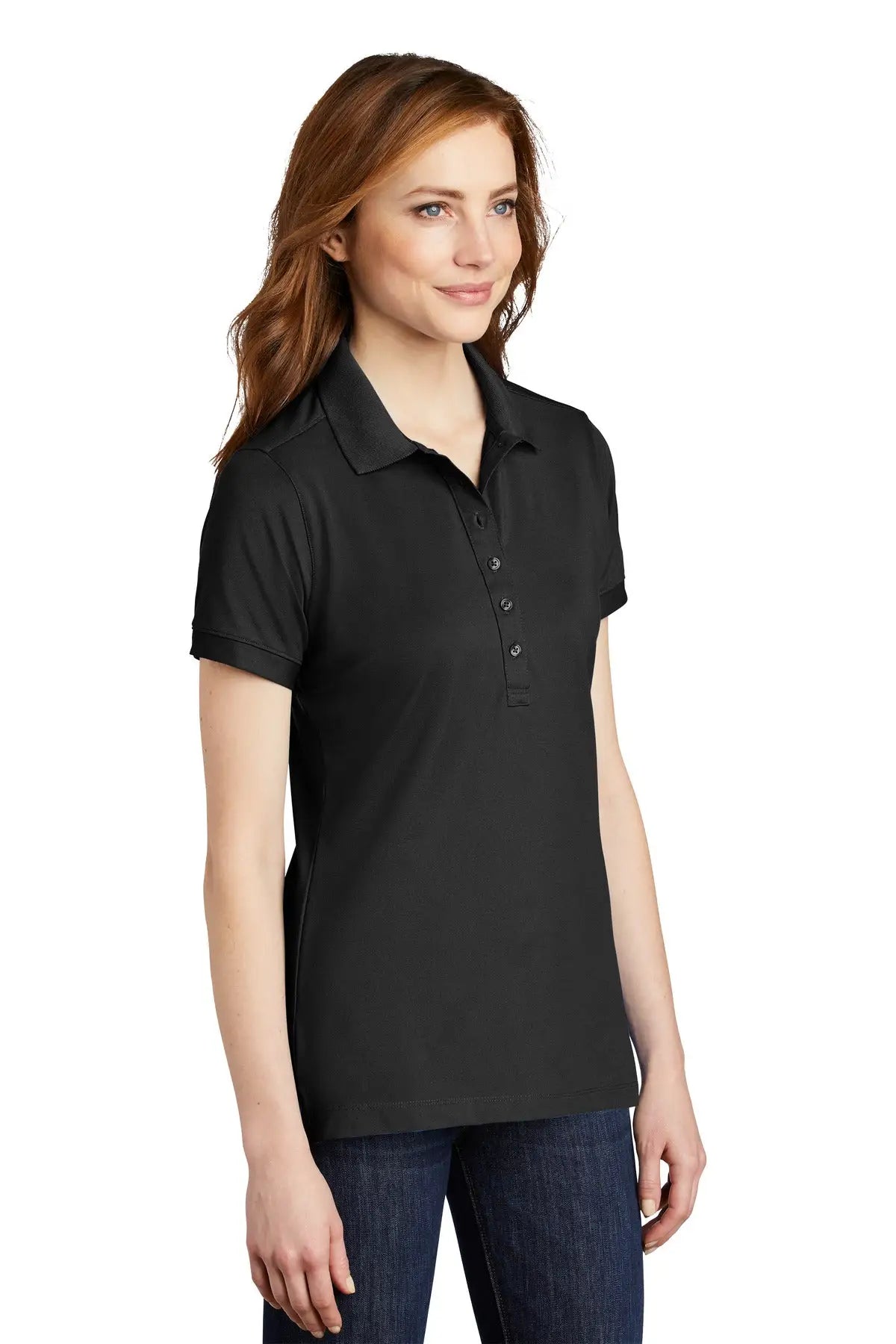 Port Authority L555 Women’s Stretch Pique Polo - Black