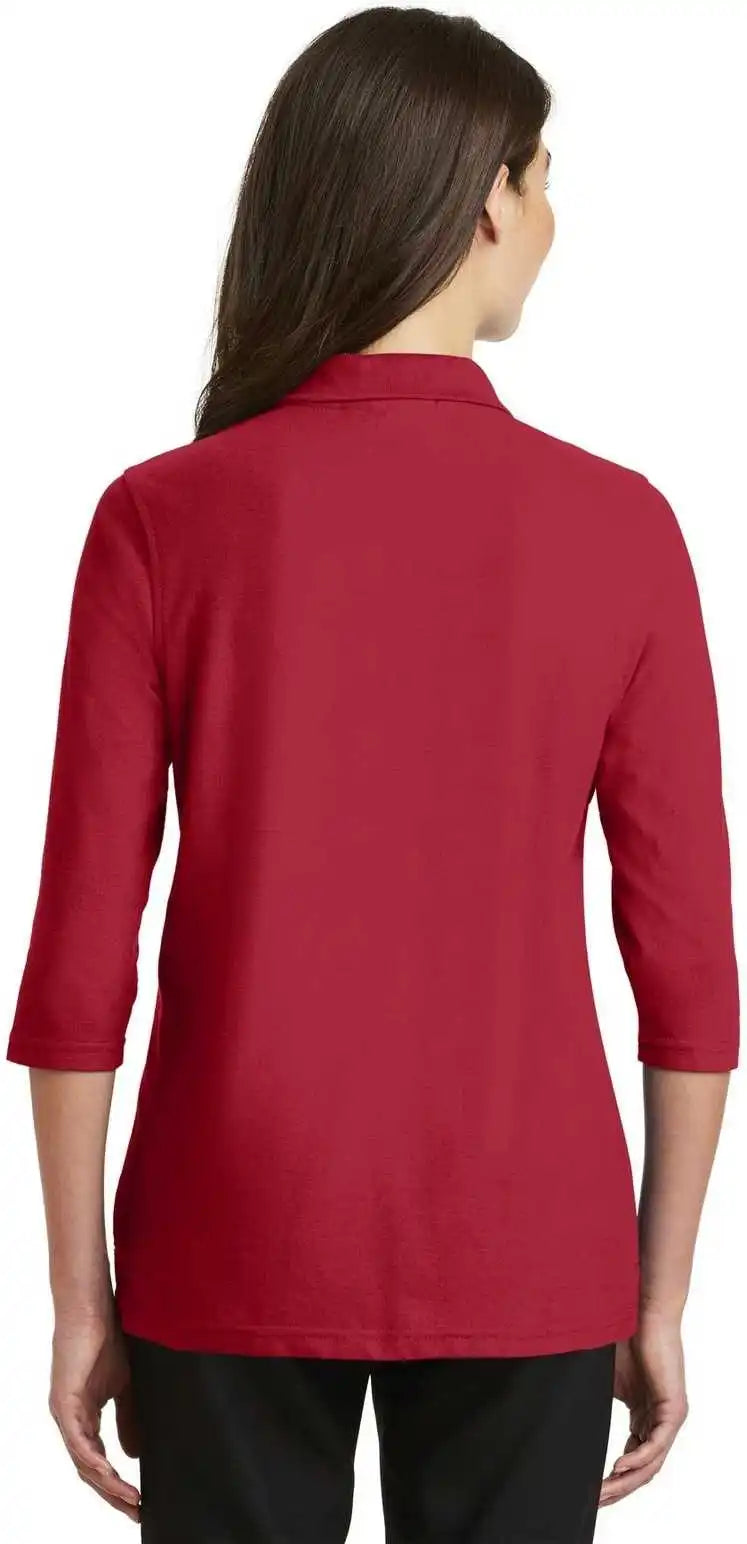 Port Authority L562 Ladies Silk Touch 3/4 Sleeve Polo Red