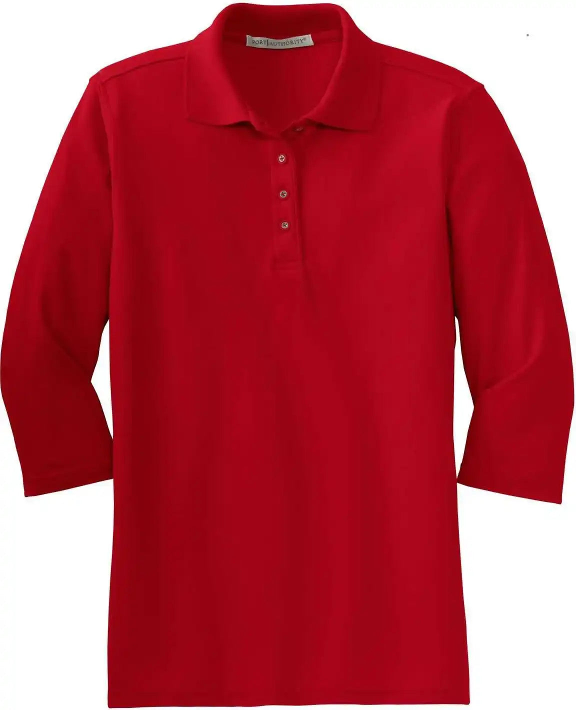 Port Authority L562 Ladies Silk Touch 3/4 Sleeve Polo Red