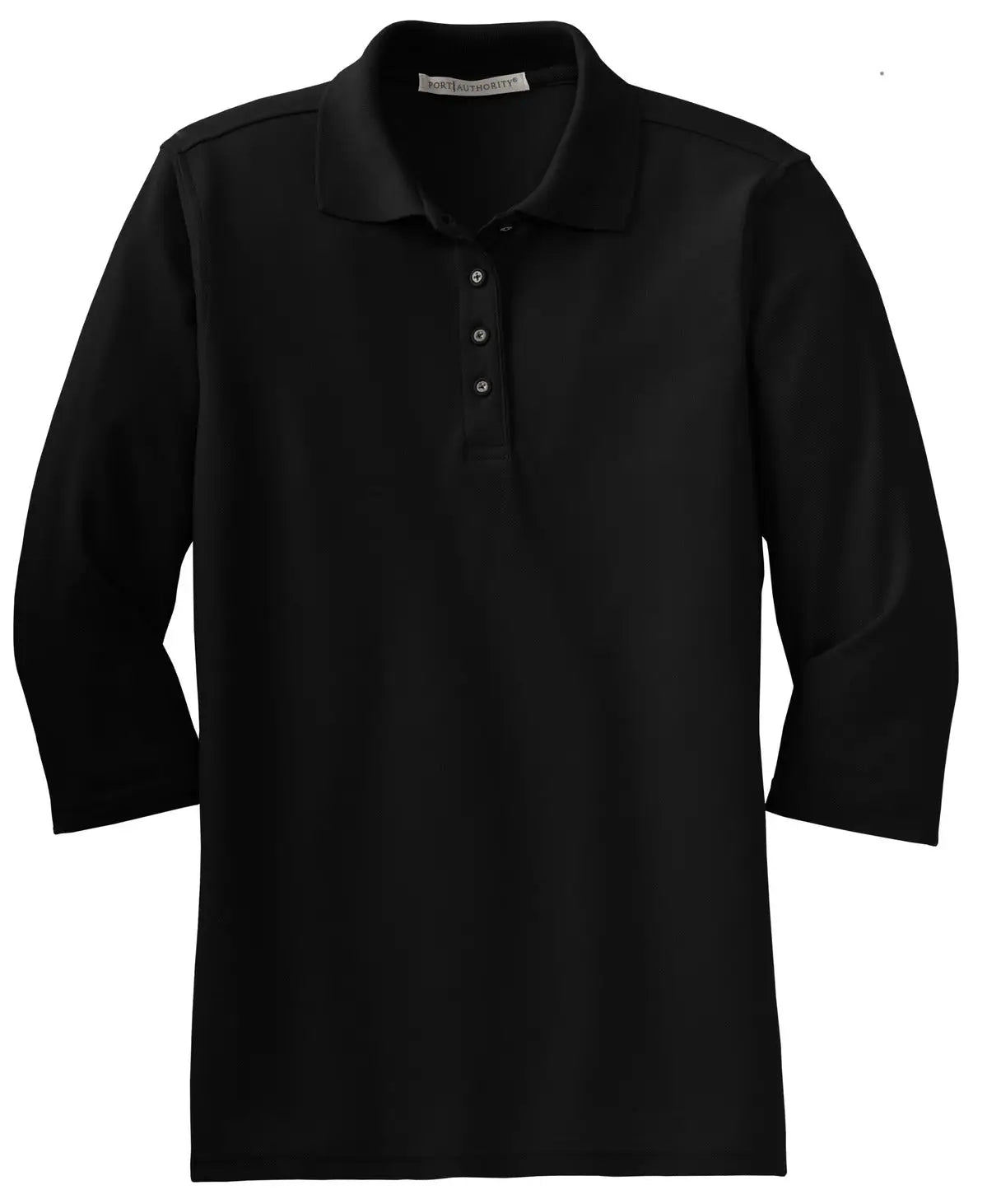 Port Authority L562 Women’s Silk Touch 3/4-sleeve Polo - Black