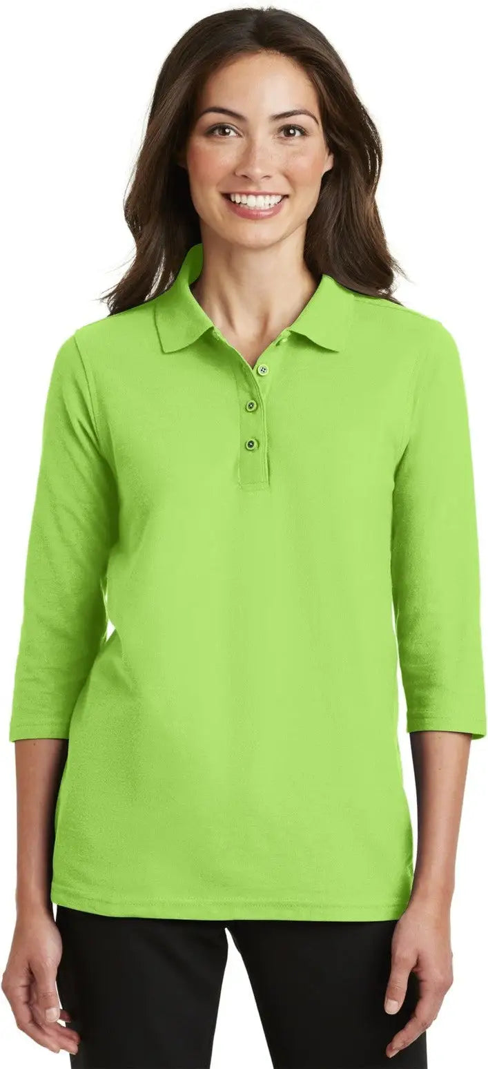 Port Authority L562 Women’s Silk Touch 3/4-sleeve Polo - Lime