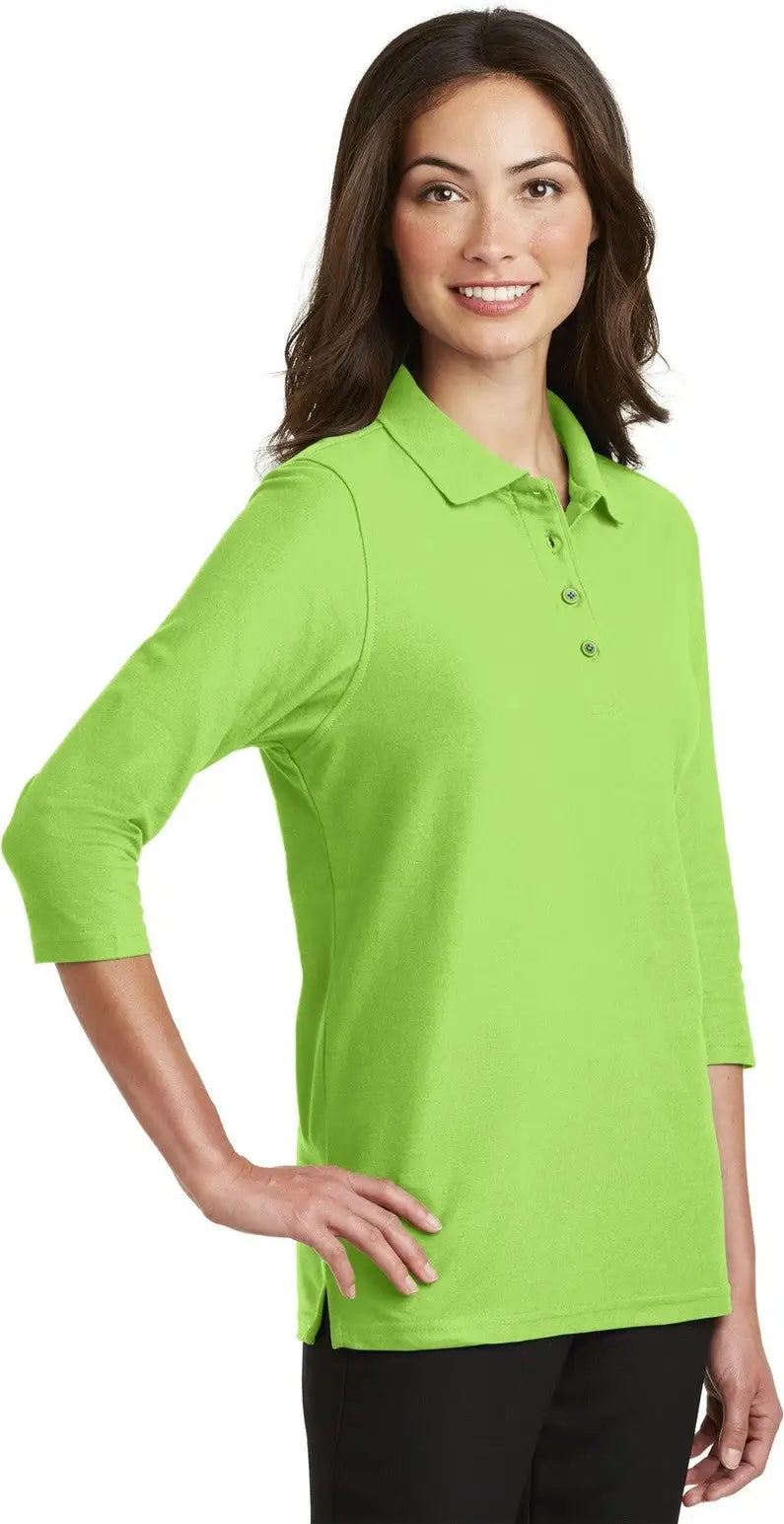 Port Authority L562 Women’s Silk Touch 3/4-sleeve Polo - Lime