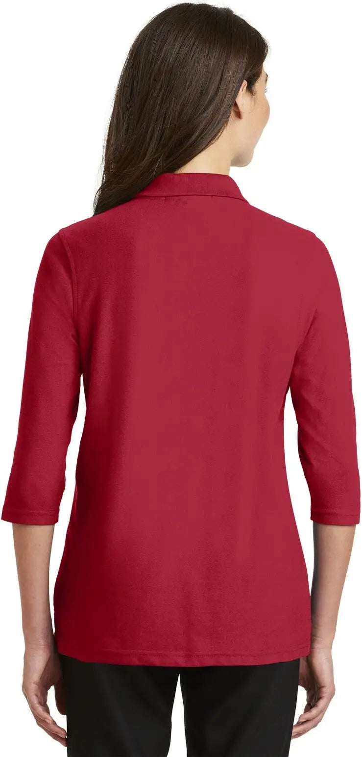 Port Authority L562 Women’s Silk Touch 3/4-sleeve Polo - Red