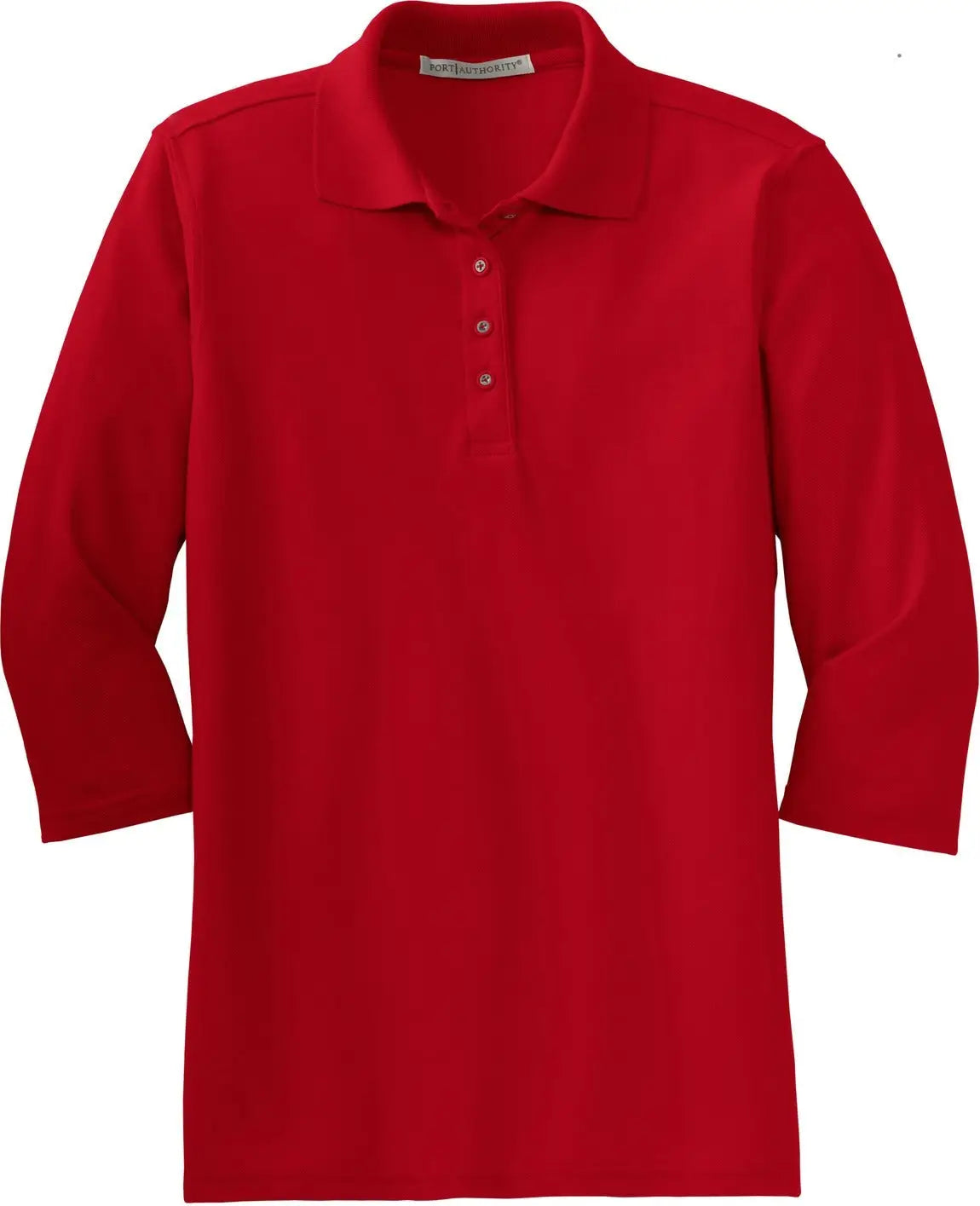 Port Authority L562 Women’s Silk Touch 3/4-sleeve Polo - Red