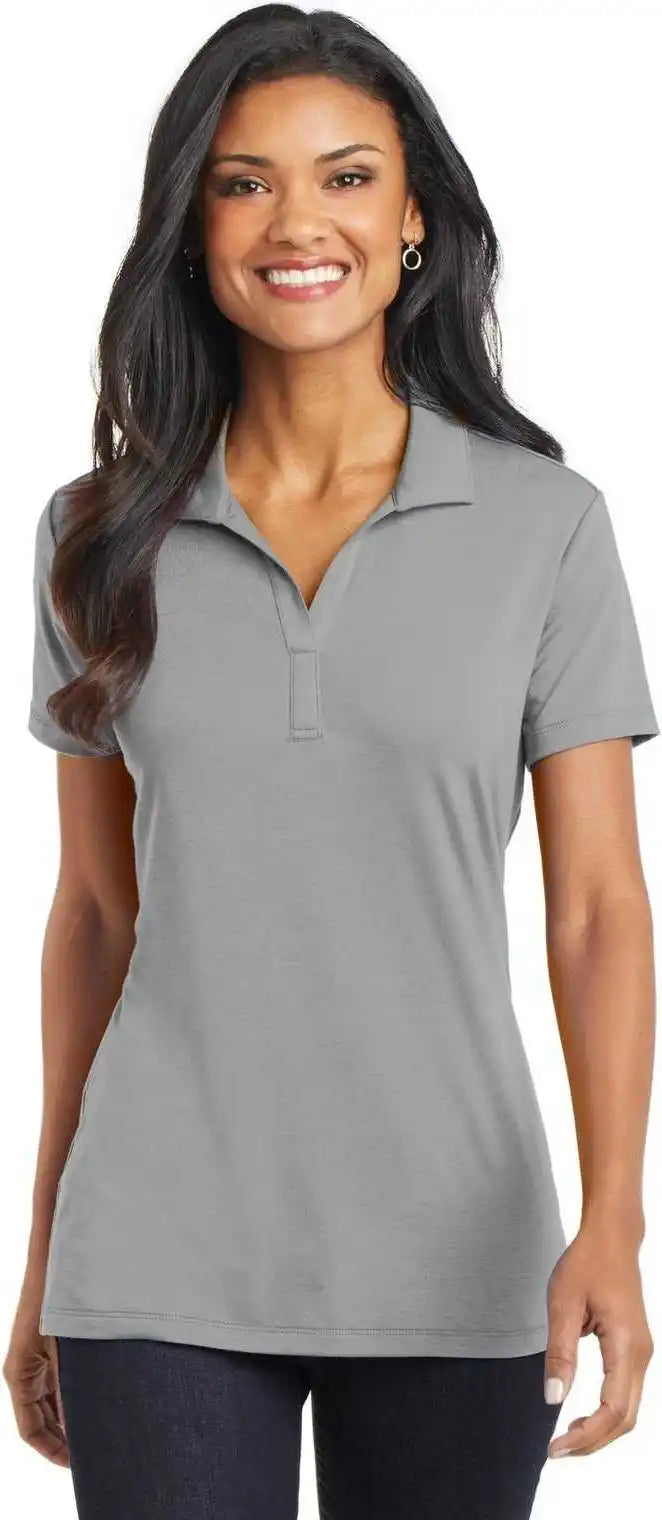 Port Authority L568 Ladies Cotton Touch Performance Polo Frost Gray