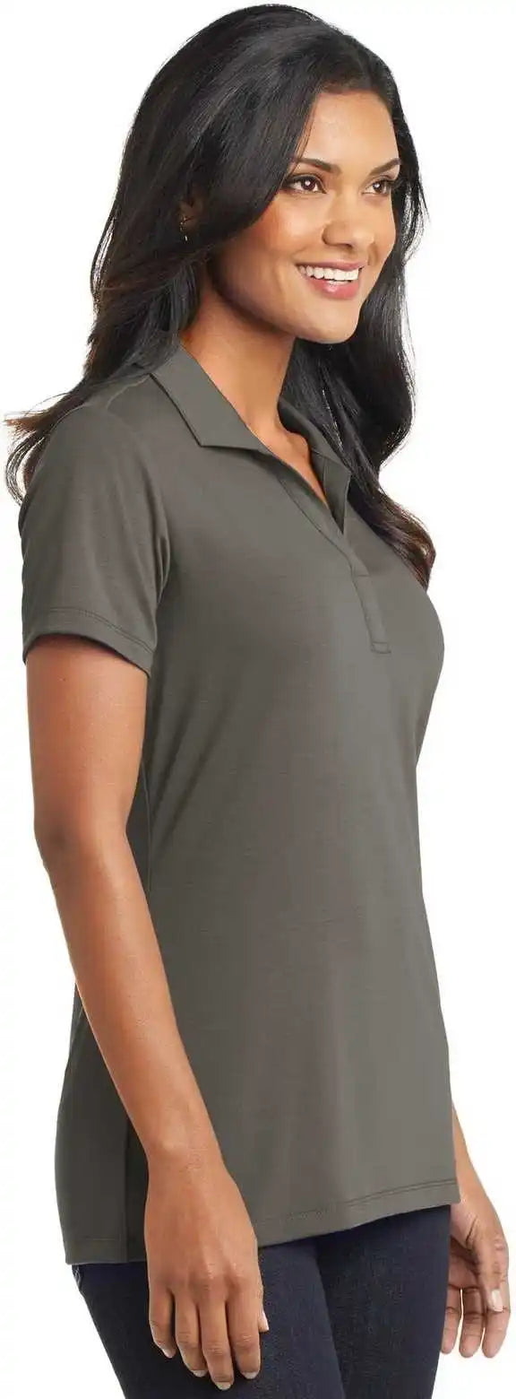 Port Authority L568 Ladies Cotton Touch Performance Polo Gray Smoke