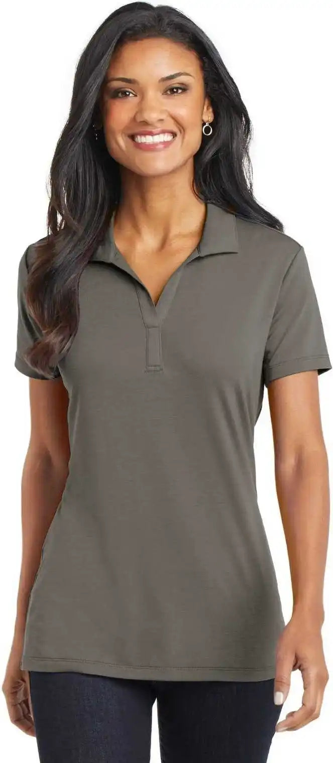 Port Authority L568 Ladies Cotton Touch Performance Polo Gray Smoke