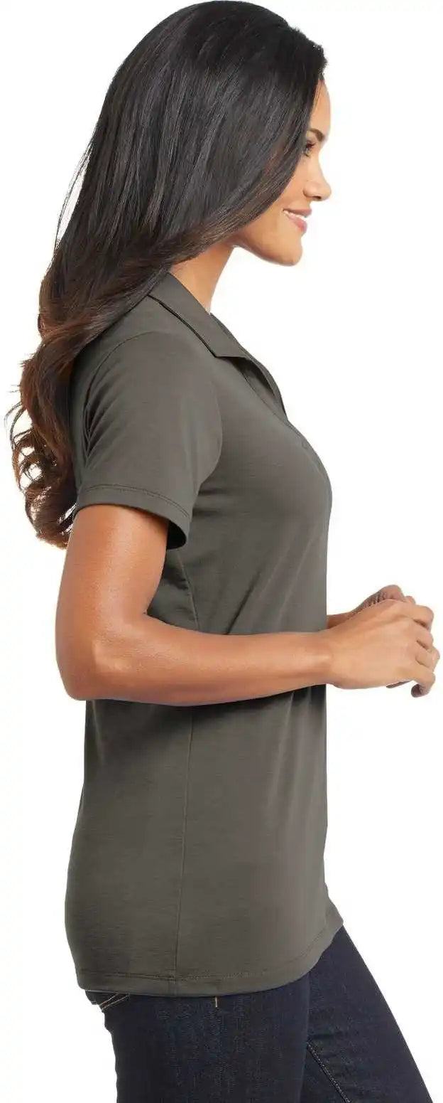 Port Authority L568 Ladies Cotton Touch Performance Polo Gray Smoke
