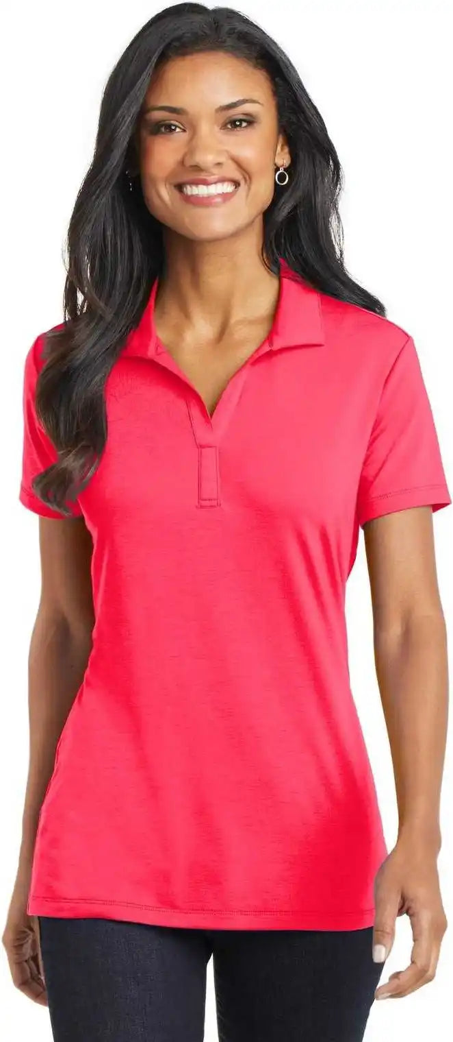 Port Authority L568 Ladies Cotton Touch Performance Polo Hot Coral
