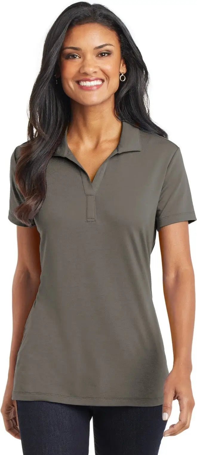 Port Authority L568 Women’s Cotton Touch Performance Polo - Gray Smoke - Ladies Xs