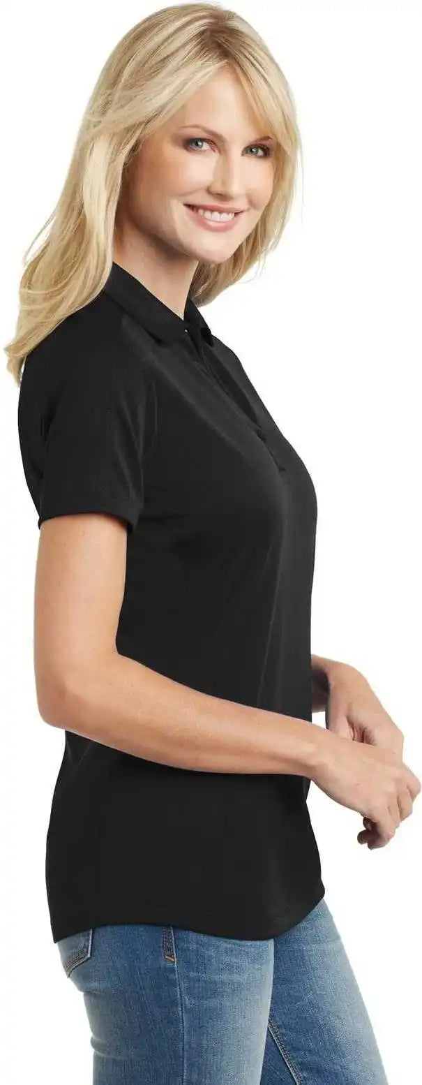 Port Authority L569 Ladies Diamond Jacquard Polo Black