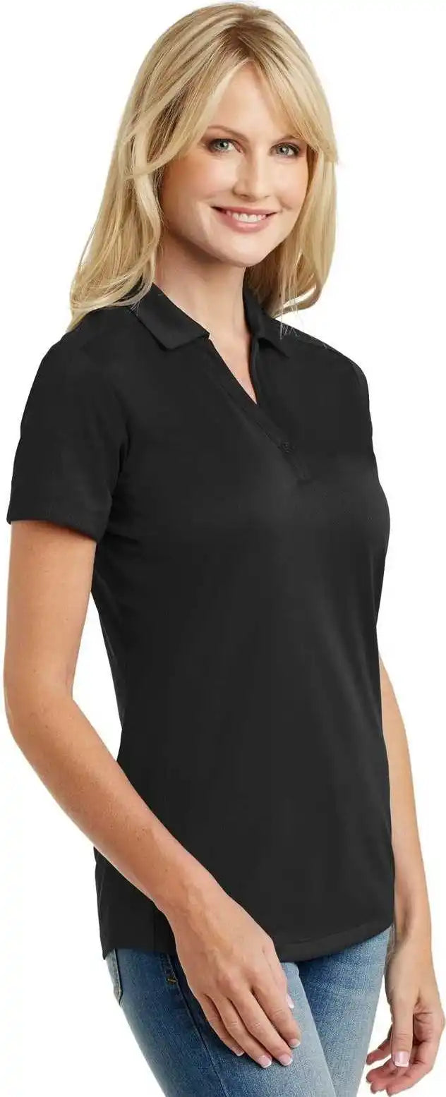 Port Authority L569 Ladies Diamond Jacquard Polo Black
