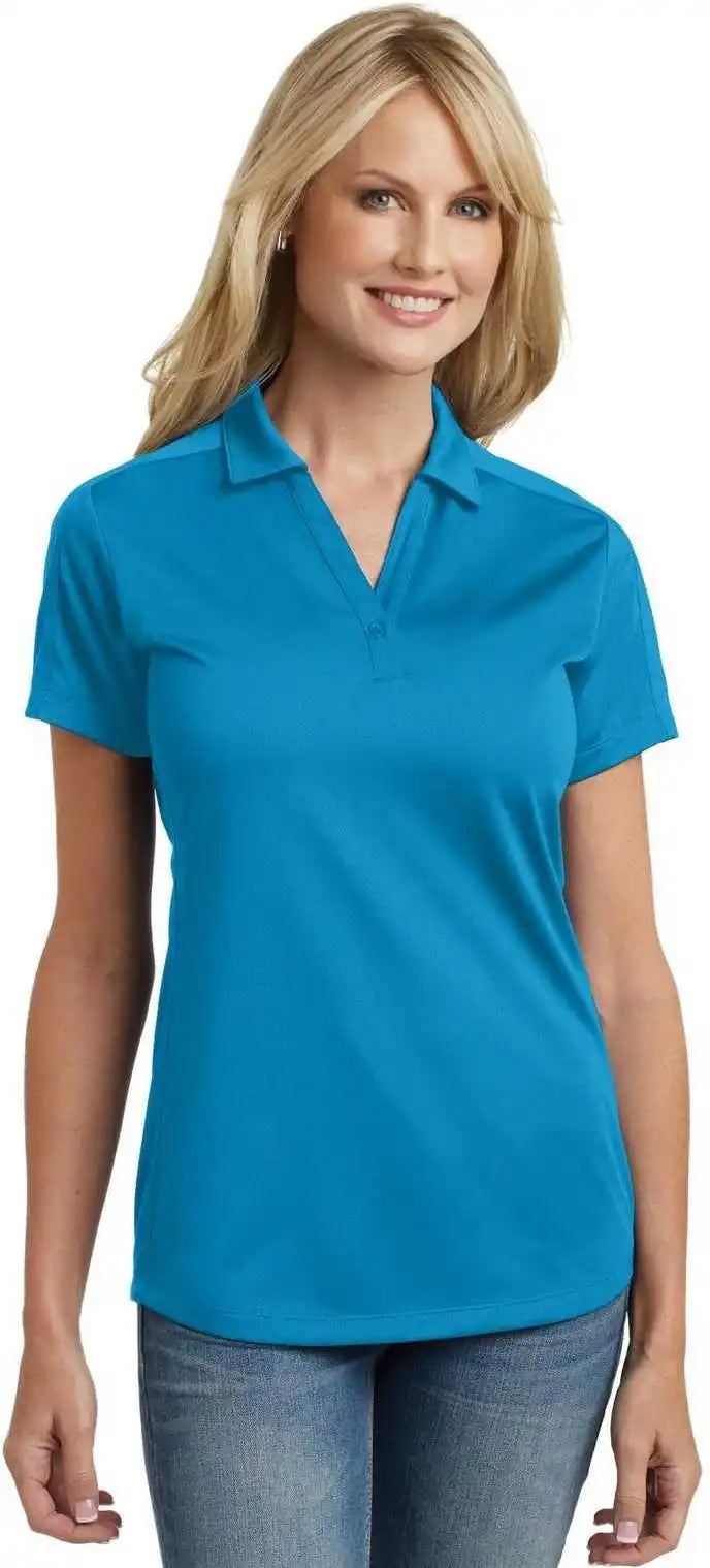 Port Authority L569 Ladies Diamond Jacquard Polo Blue Wake