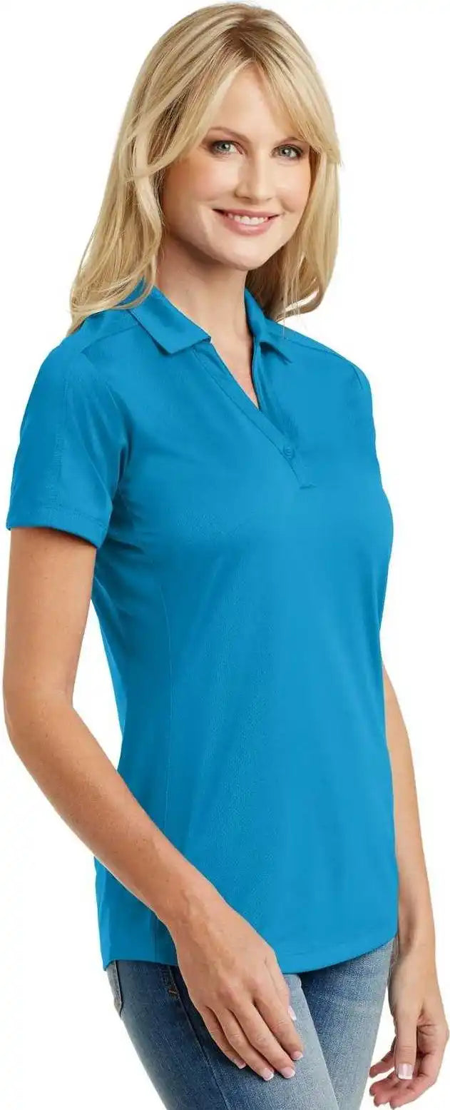 Port Authority L569 Ladies Diamond Jacquard Polo Blue Wake