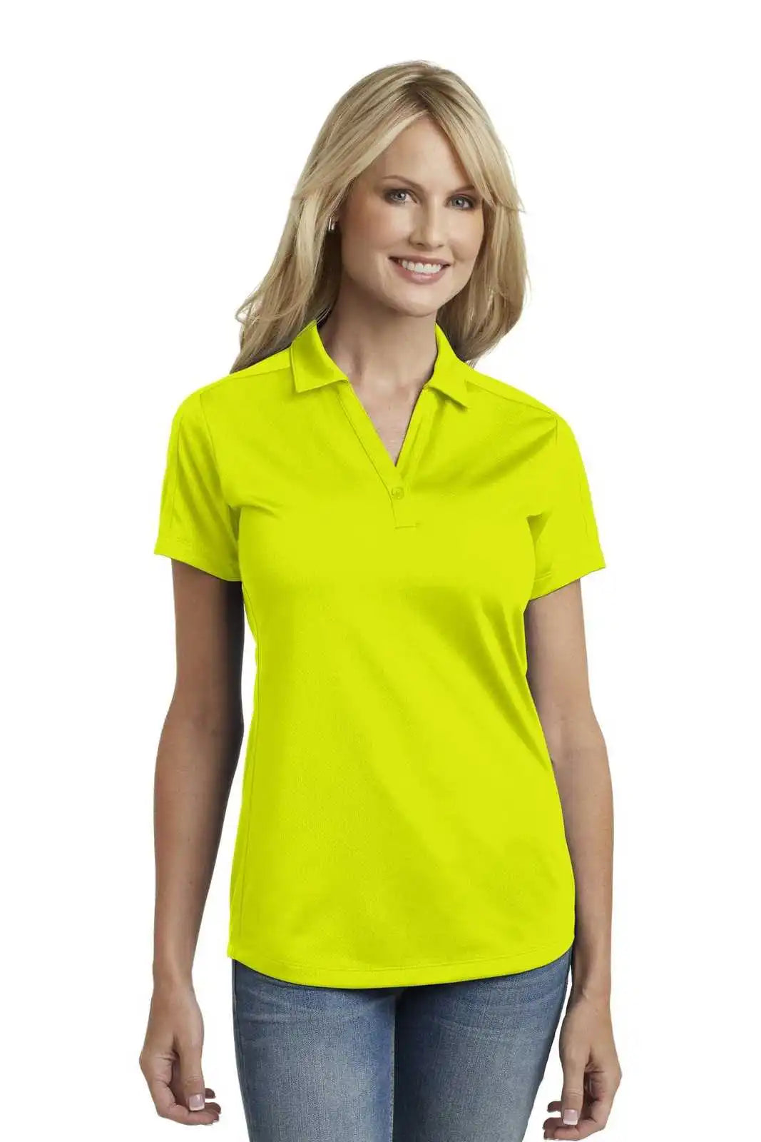 Port Authority L569 Ladies Diamond Jacquard Polo - Citron