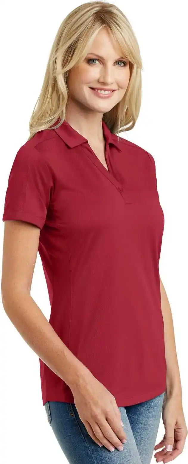 Port Authority L569 Ladies Diamond Jacquard Polo Rich Red