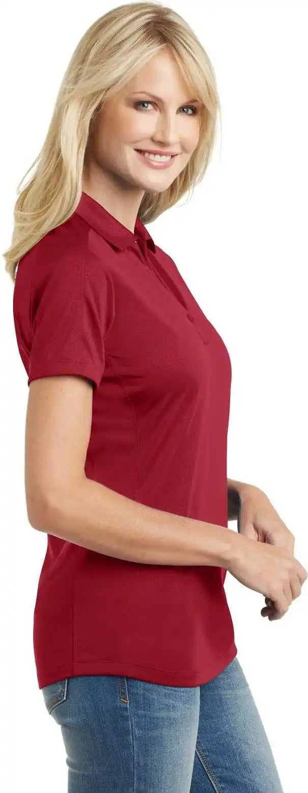 Port Authority L569 Ladies Diamond Jacquard Polo Rich Red