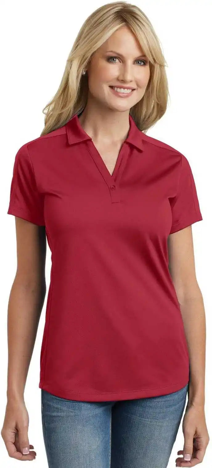 Port Authority L569 Ladies Diamond Jacquard Polo Rich Red