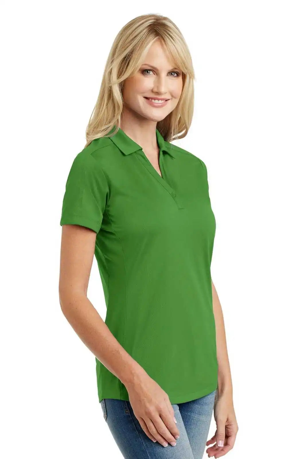 Port Authority L569 Ladies Diamond Jacquard Polo - Vine Green