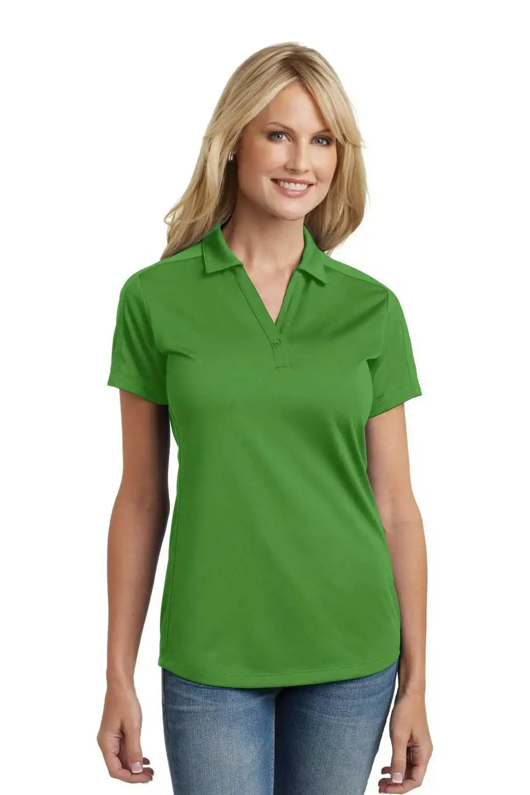 Port Authority L569 Ladies Diamond Jacquard Polo - Vine Green