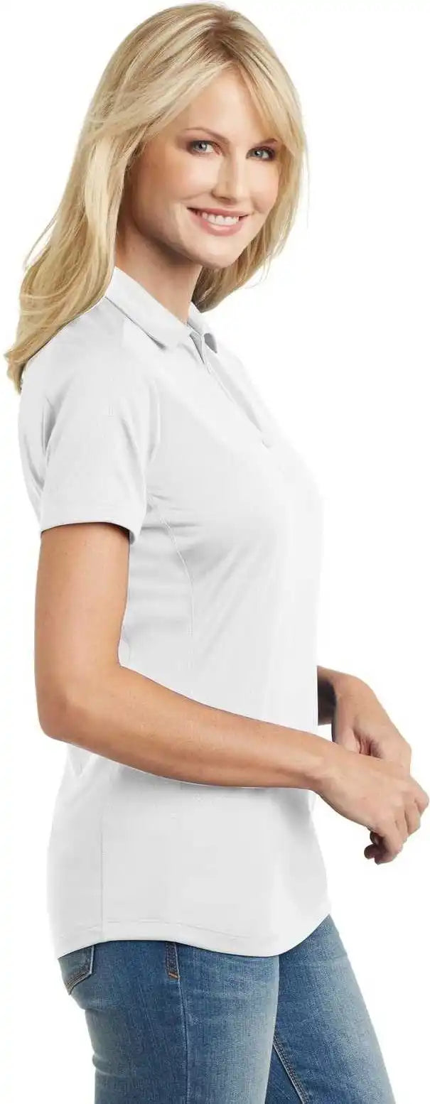 Port Authority L569 Ladies Diamond Jacquard Polo White