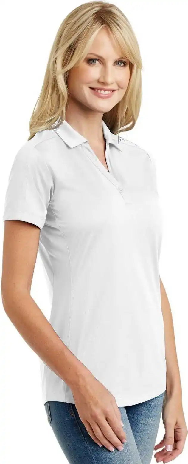 Port Authority L569 Ladies Diamond Jacquard Polo White