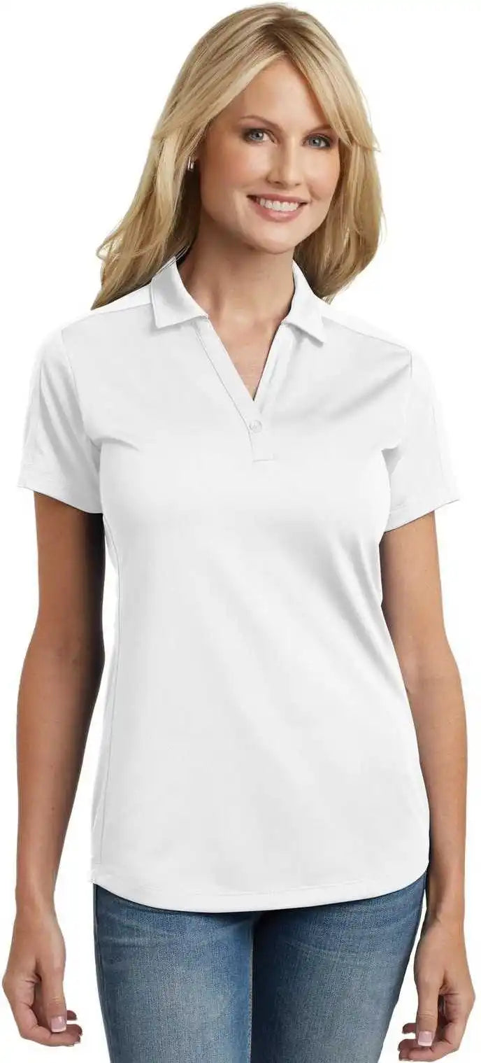 Port Authority L569 Ladies Diamond Jacquard Polo White