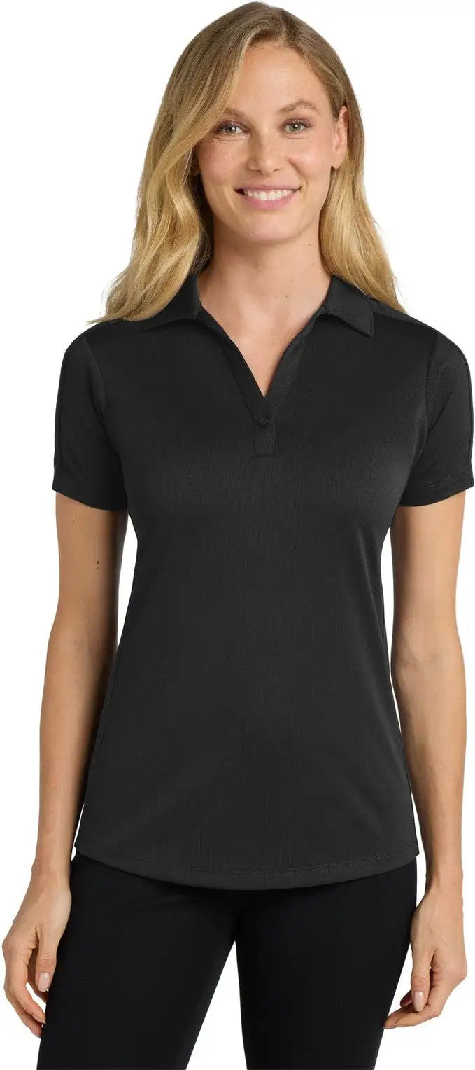 Port Authority L569 Women’s Diamond Jacquard Polo - Black - Ladies Xs