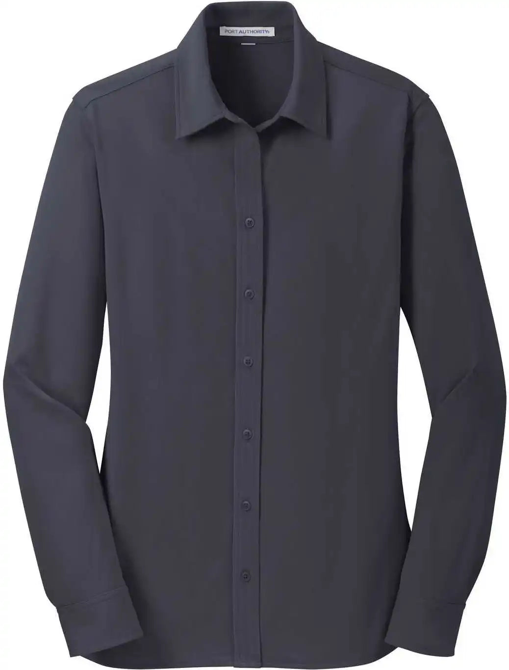 Port Authority L570 Ladies Dimension Knit Dress Shirt Battleship Gray