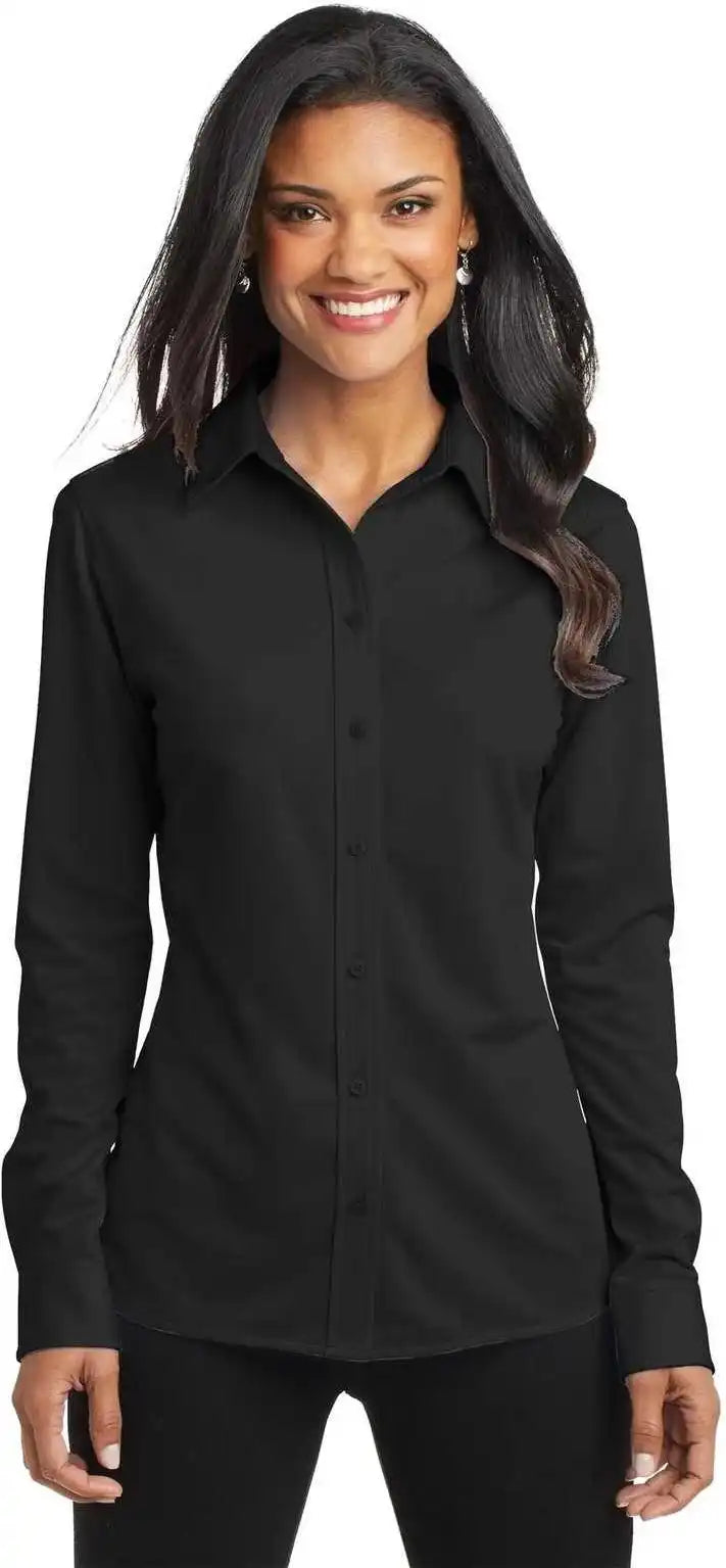 Port Authority L570 Ladies Dimension Knit Dress Shirt Black