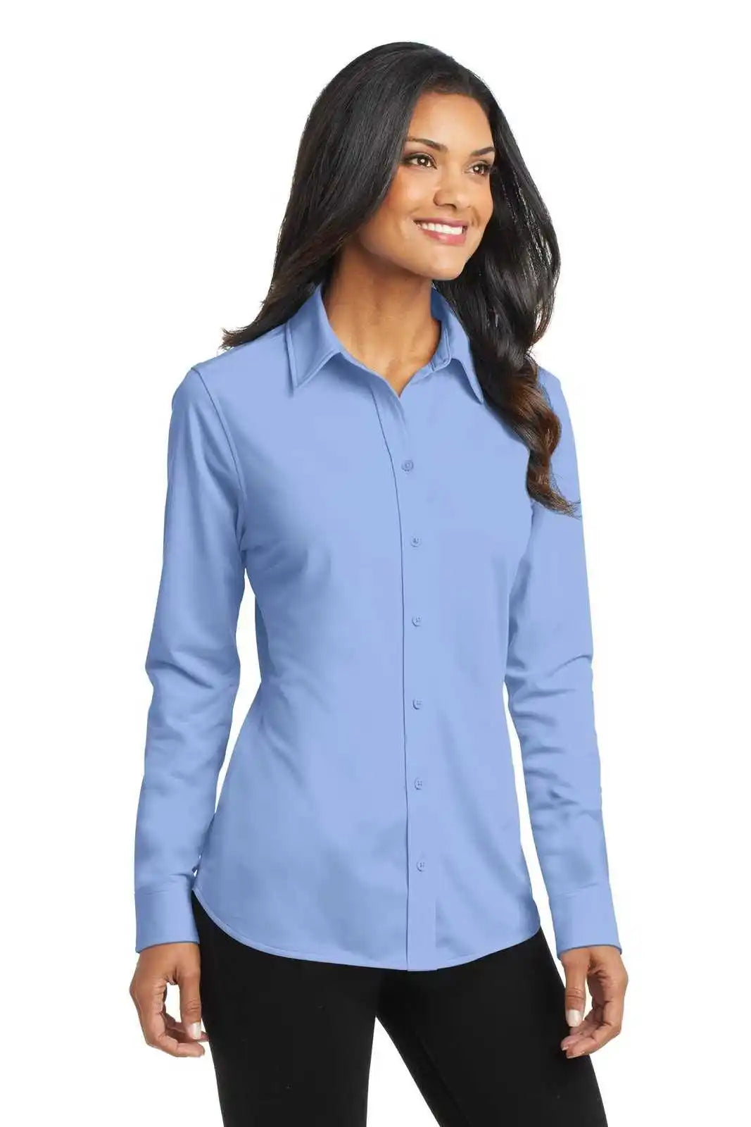 Port Authority L570 Ladies Dimension Knit Dress Shirt - Blue