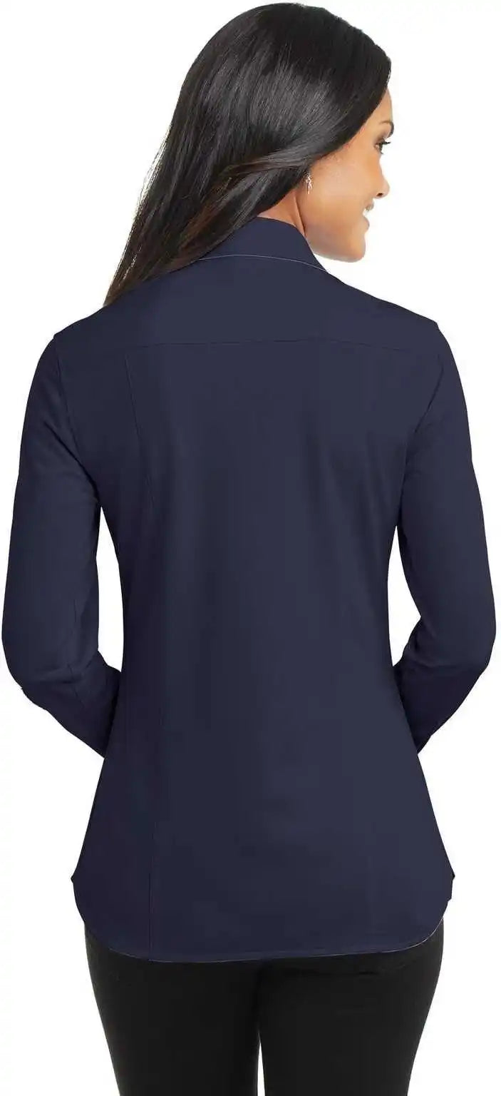 Port Authority L570 Ladies Dimension Knit Dress Shirt Dark Navy