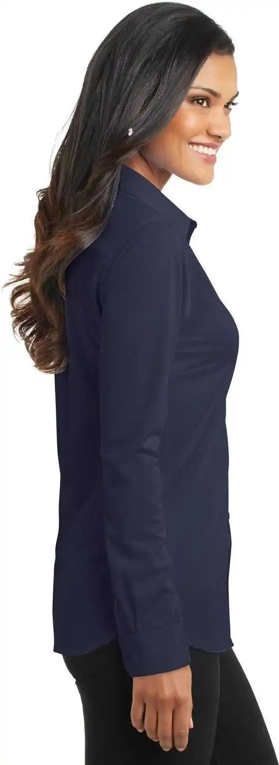 Port Authority L570 Ladies Dimension Knit Dress Shirt Dark Navy