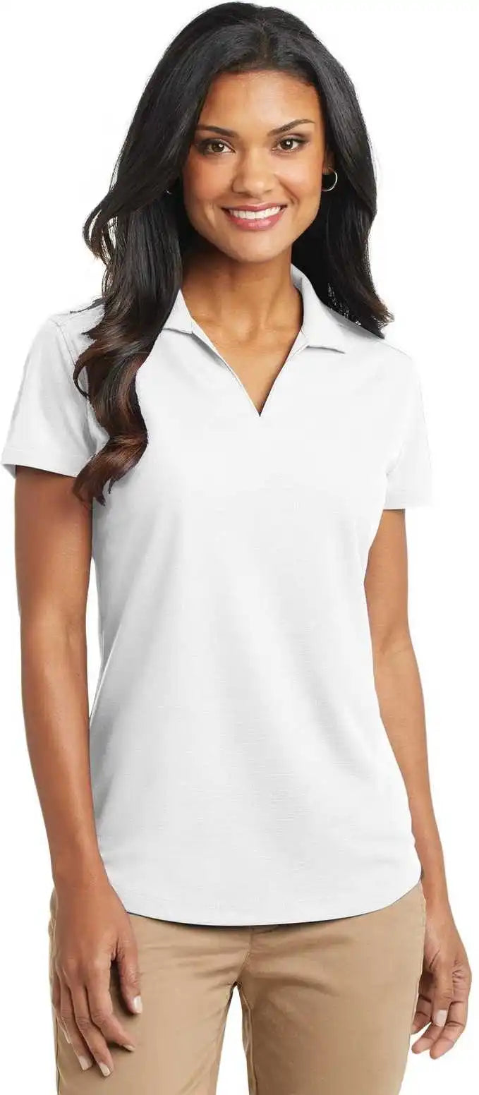 Port Authority L572 Ladies Dry Zone Grid Polo - White