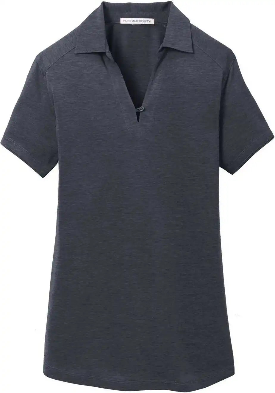 Port Authority L574 Ladies Digi Heather Performance Polo Dark Gray