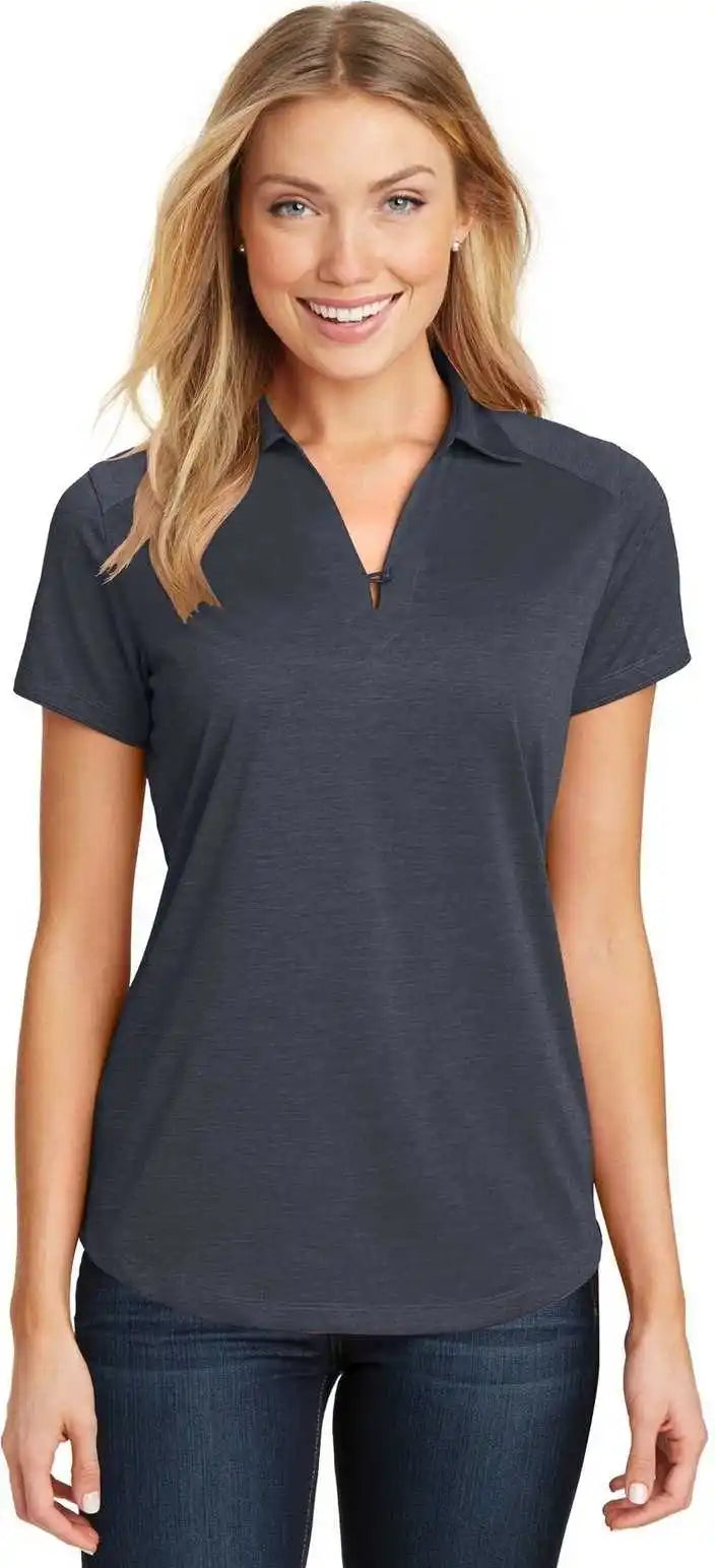 Port Authority L574 Ladies Digi Heather Performance Polo Dark Gray