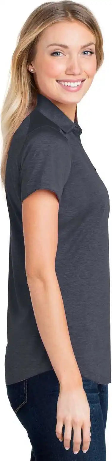 Port Authority L574 Ladies Digi Heather Performance Polo Dark Gray