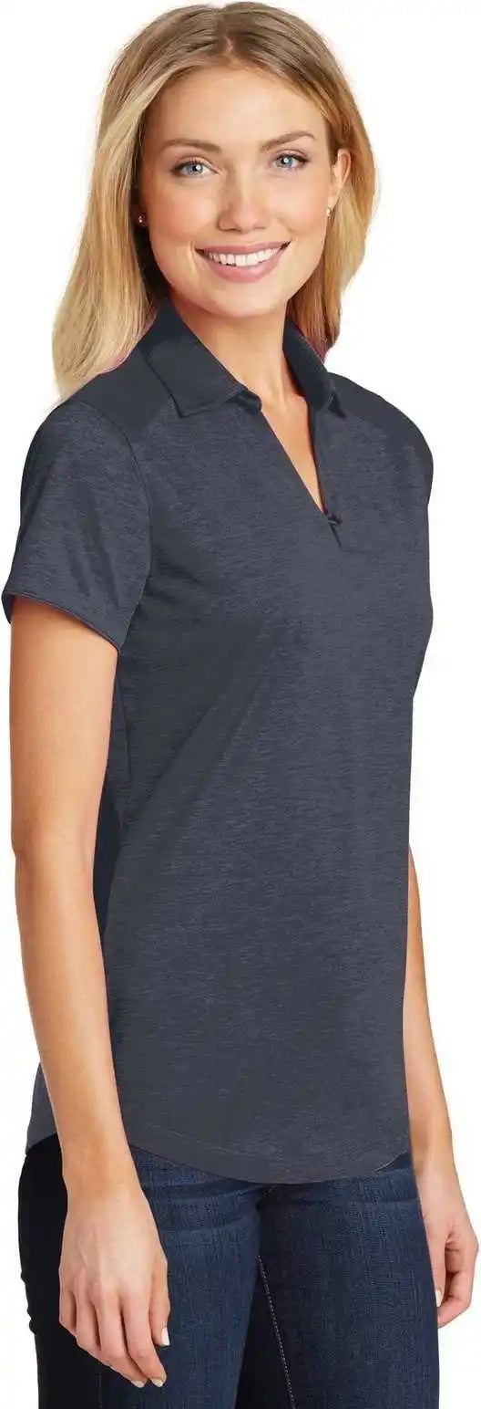 Port Authority L574 Ladies Digi Heather Performance Polo Dark Gray