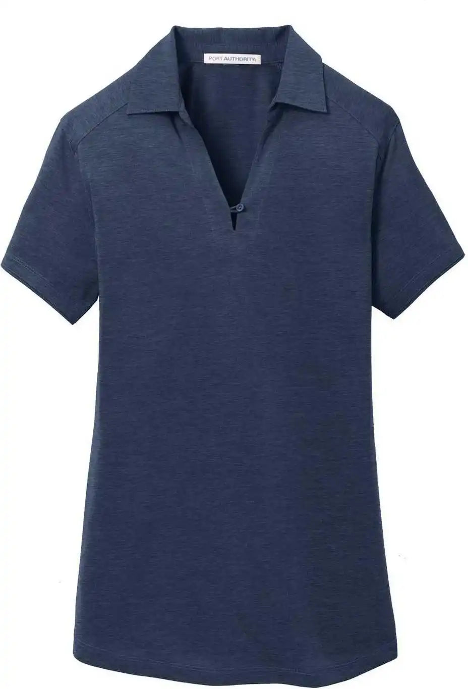 Port Authority L574 Ladies Digi Heather Performance Polo Dress Blue Navy