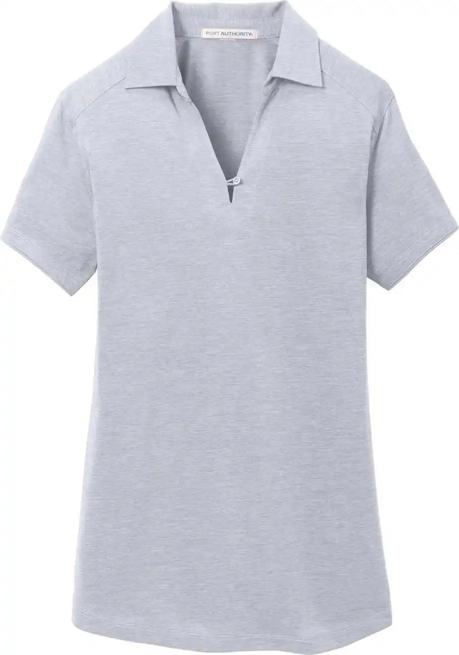 Port Authority L574 Ladies Digi Heather Performance Polo - Light Gray