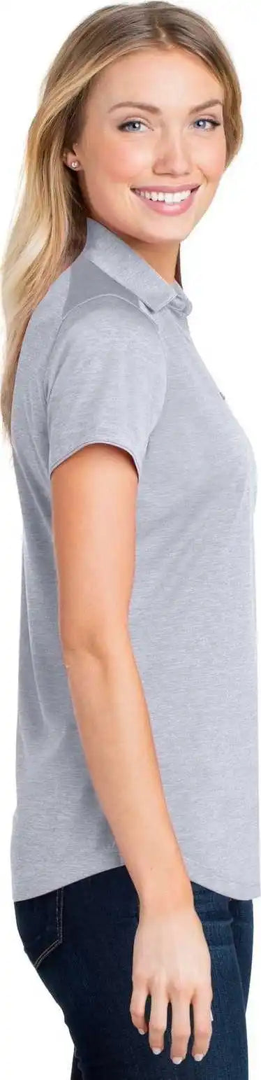 Port Authority L574 Ladies Digi Heather Performance Polo - Light Gray