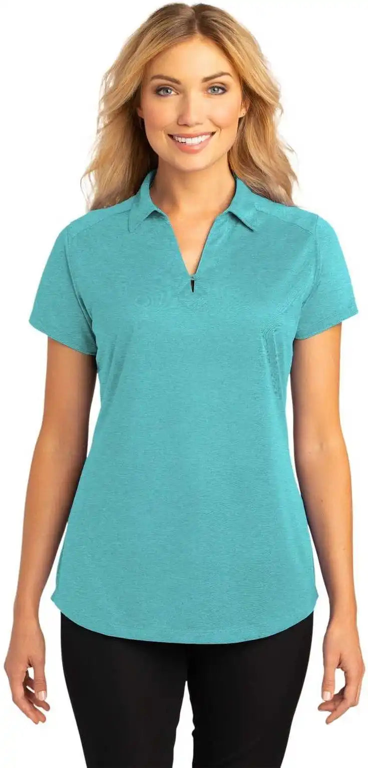 Port Authority L574 Ladies Digi Heather Performance Polo - Maui Blue