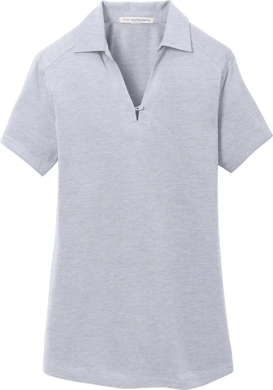 Port Authority L574 Women’s Digi Heather Performance Polo - Light Gray