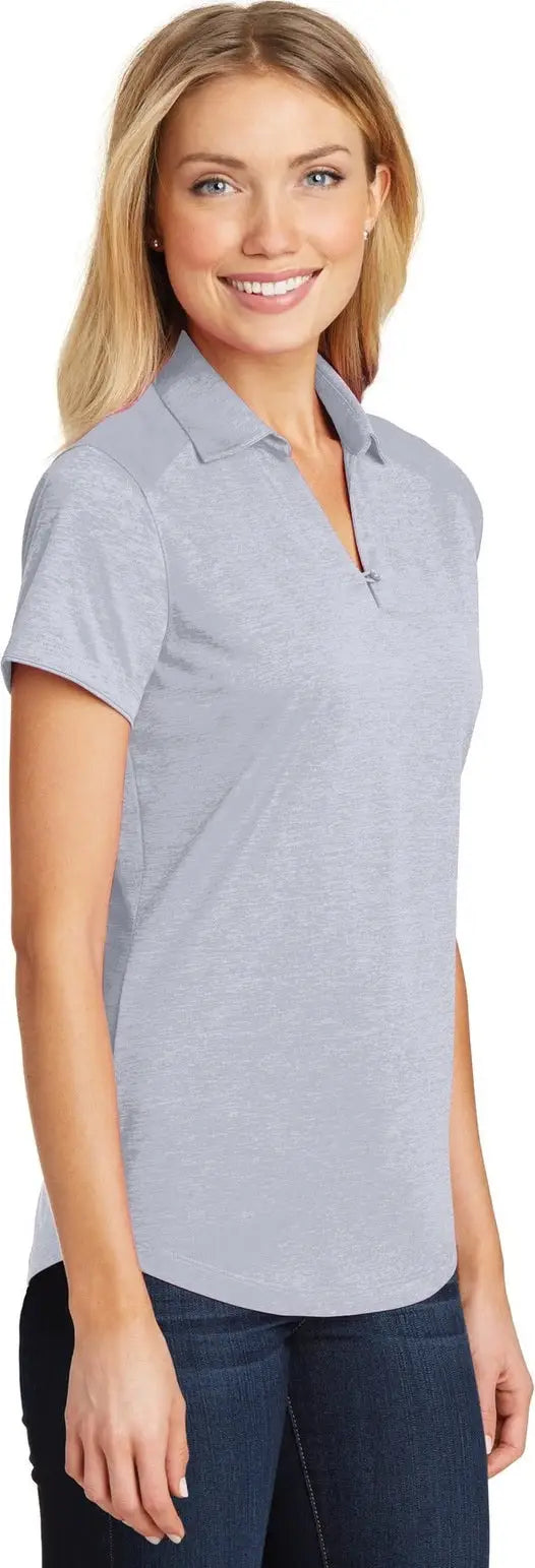 Port Authority L574 Women’s Digi Heather Performance Polo - Light Gray