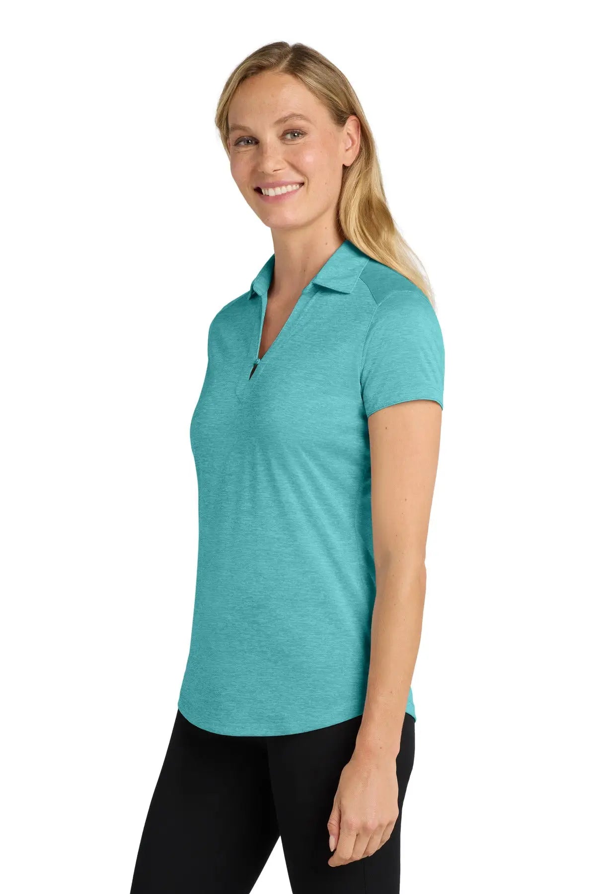 Port Authority L574 Women’s Digi Heather Performance Polo - Maui Blue
