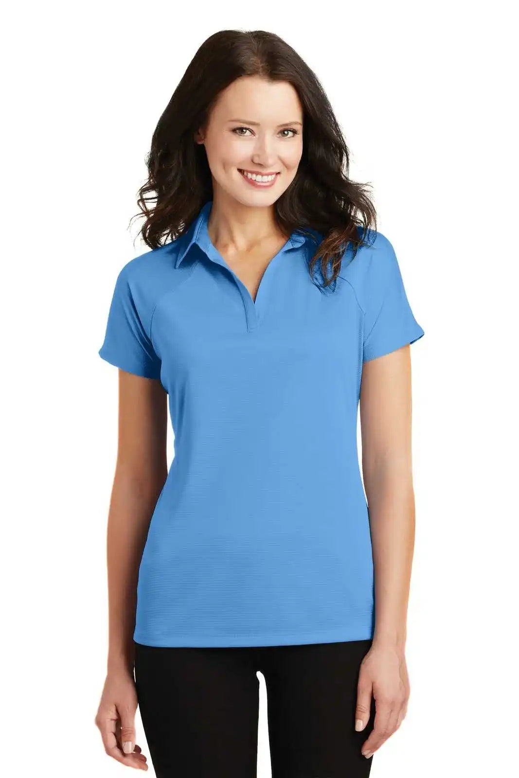Port Authority L575 Ladies Crossover Raglan Polo - Azure Blue