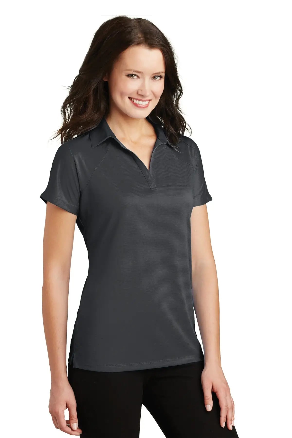 Port Authority L575 Women’s Crossover Raglan Polo - Battleship Gray