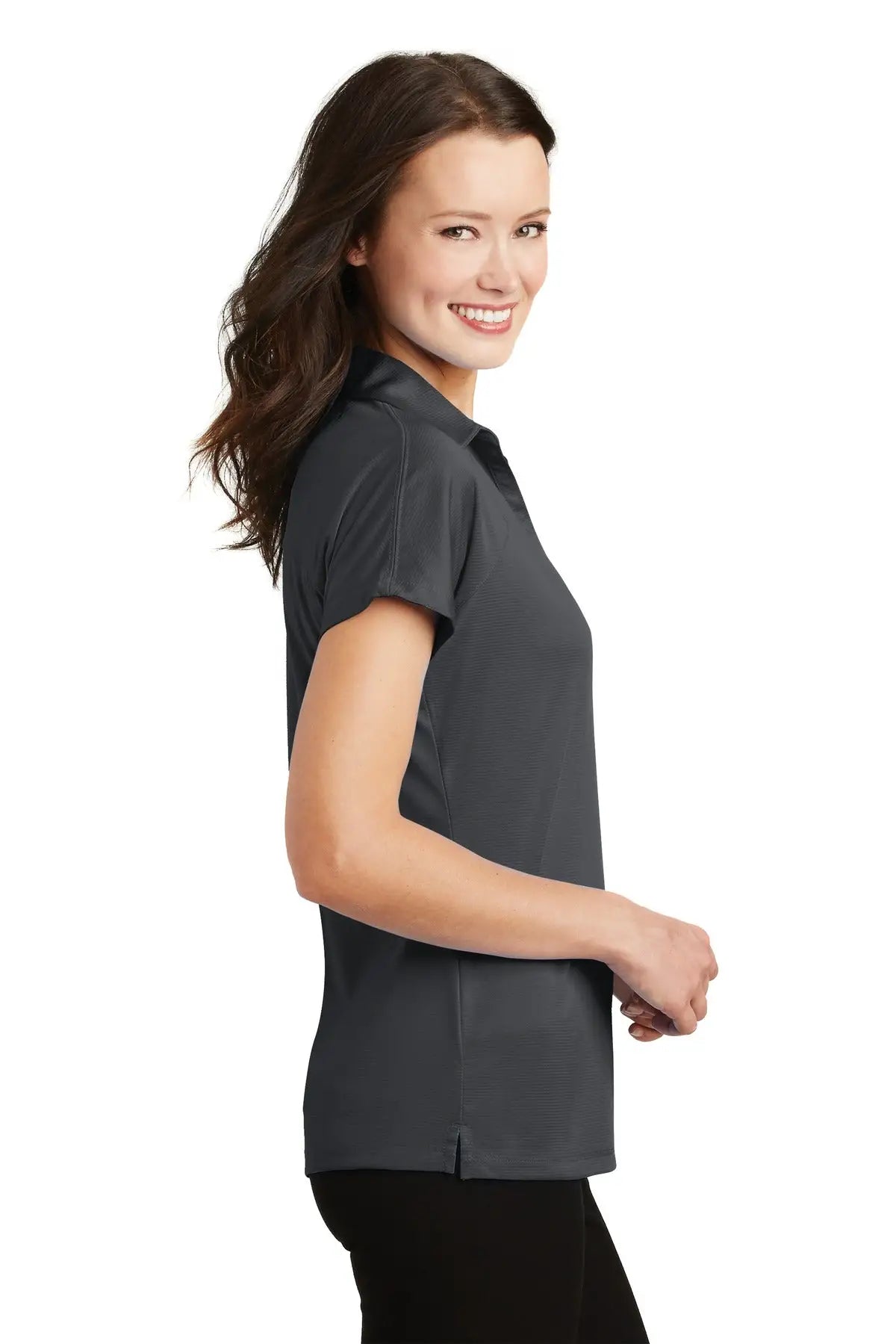 Port Authority L575 Women’s Crossover Raglan Polo - Battleship Gray